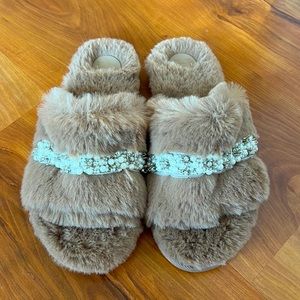 Anthropologie pearled slippers